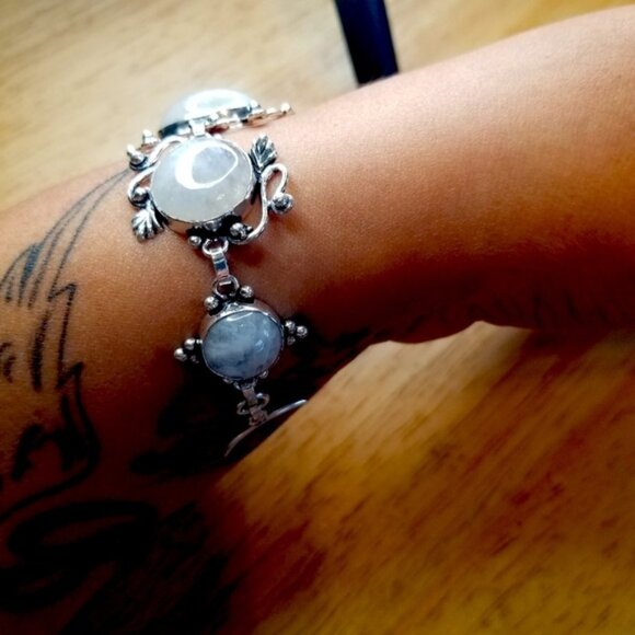 Moonstone Vintage Silver Bracelet - Picture 8 of 13